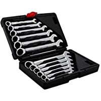 Femor Juego de 12 Llaves Combinadas- Llave de Trinquete- Llave de Anillo- 8-19mm Color Negro(Modelo 2)